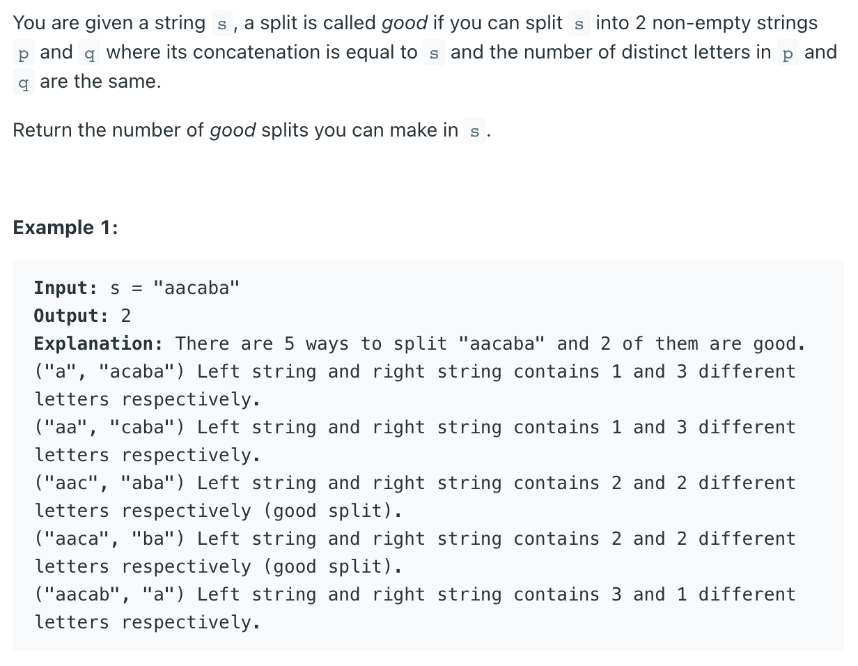 leetcode-1525-python-number-of-good-ways-to-split-a-string